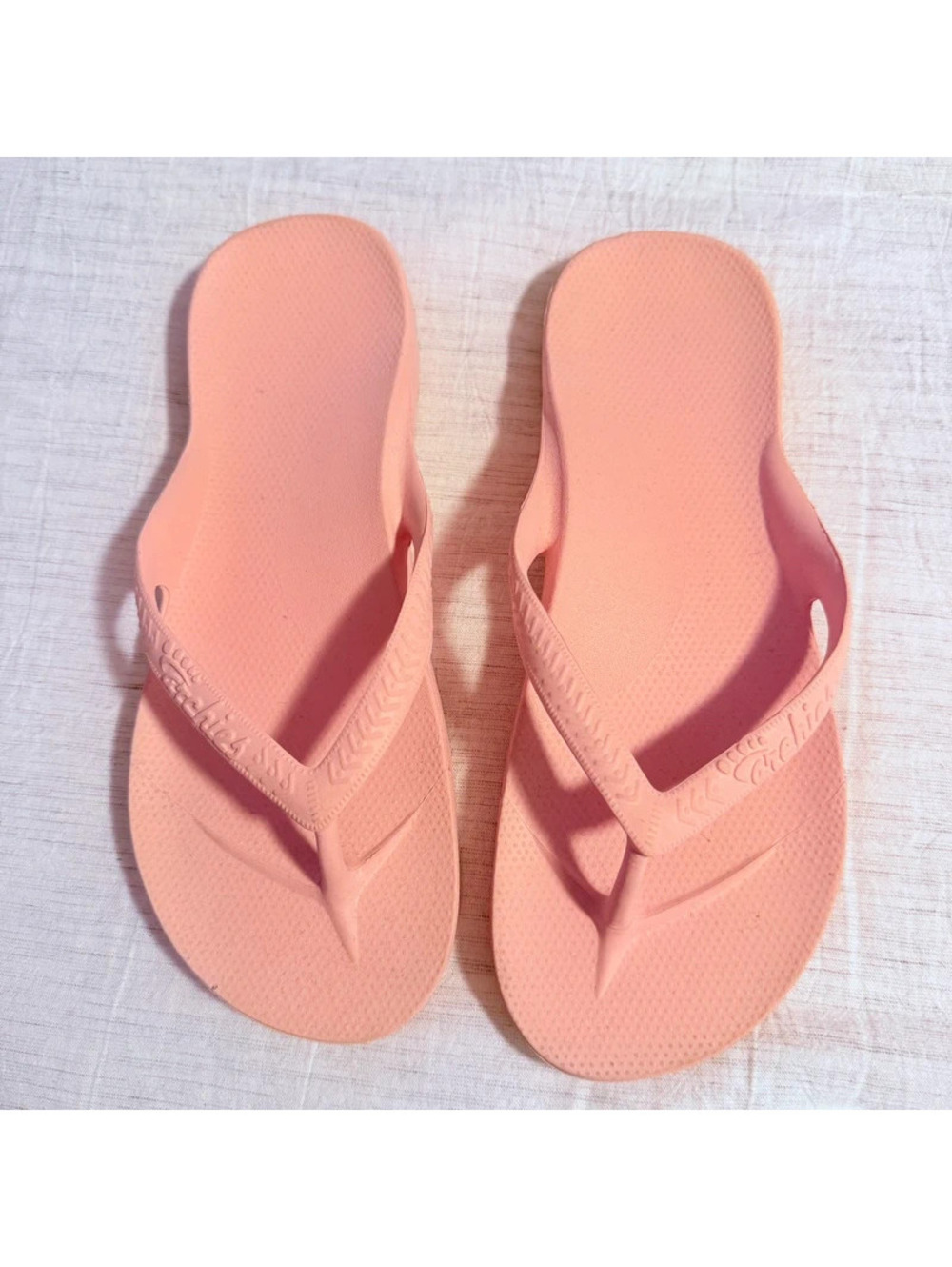 Archies light pink arch support flip flops